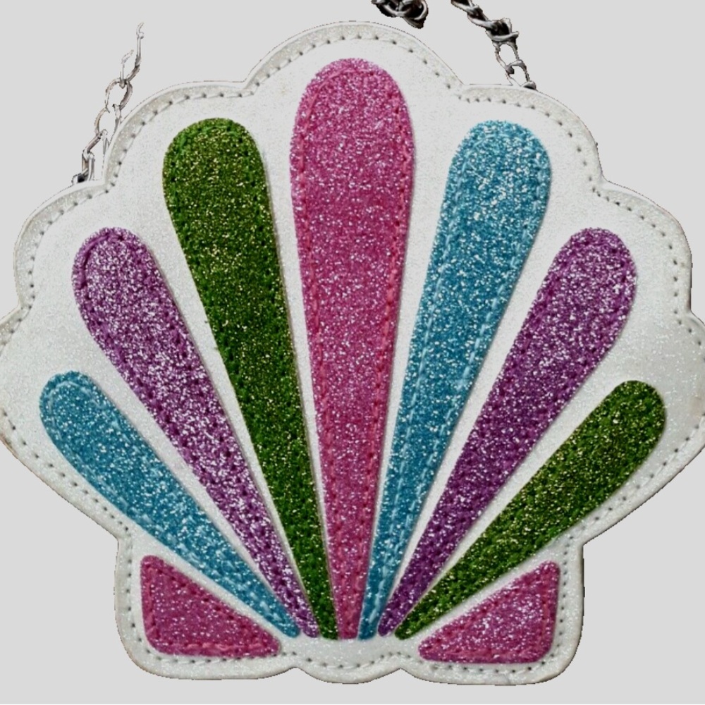 Capelli New York Novelty Colorful Glitter Shell Bag